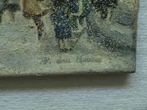 Niet of onleesbaar gesigneerd - Olieverf en zand , Wintergezicht Londen (?) – gesigneerd - 50 x 60 cm kopen? Bied vanaf 10!