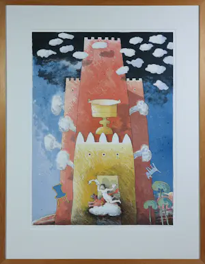 Gert Strengholt - Set van twee litho's, Storm in huis & Vluchten voor hoog water - Ingelijst kopen? Bied vanaf 80!