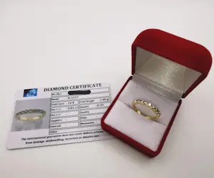 Gouden ring met Briljant geslepen Diamanten kopen? Bied vanaf 290!