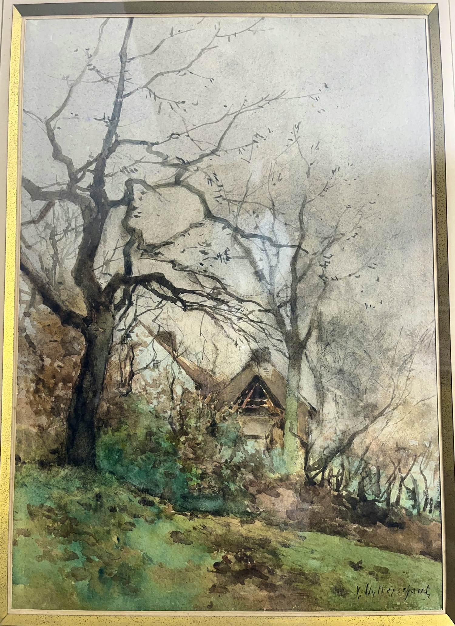 Victor Uytterschaut - Prachtig aquarel, landelijk tafereel kaufen? Bieten Sie von 120!