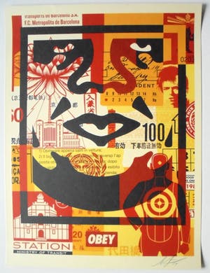 Shepard Fairey - (OBEY) - Face Collage III - offset - handgesigneerd kopen? Bied vanaf 69!