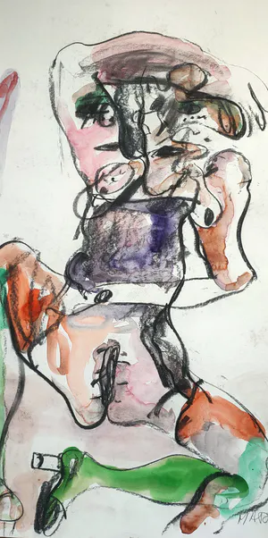 Anton Martineau - Aquarel vrouw - 70x100 kopen? Bied vanaf 250!
