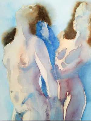 Hans Vanhorck - Twee naakte dames. verkocht voor € 145!