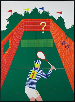Etienne Elias - Zeefdruk, Tennisspeler kopen? Bied vanaf 70!