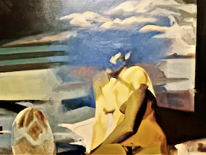 Calin Beloescu - Roemeens magisch Realist - GROOT olieverf "Mediterana" - gesigneerd kopen? Bied vanaf 1!