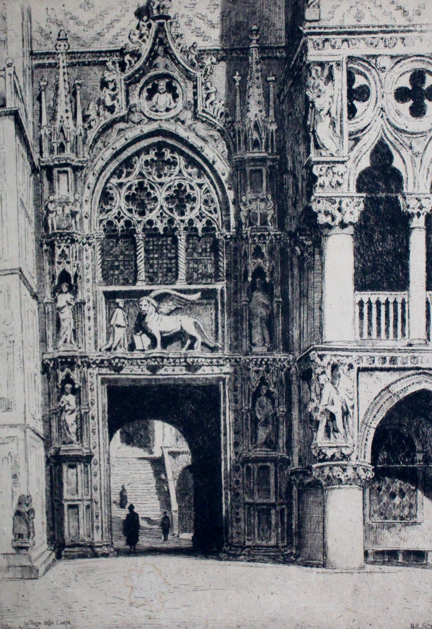 Hendrikus Roodenburg - Ets: La Porta della Carta, Venezia verkocht voor € 39!