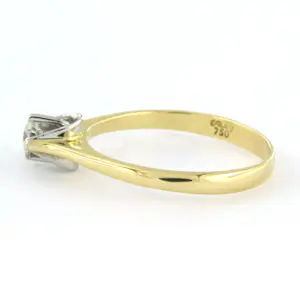 18k bicolour gouden solitair ring met briljant geslepen diamant tot. 0.22ct kopen? Bied vanaf 500!
