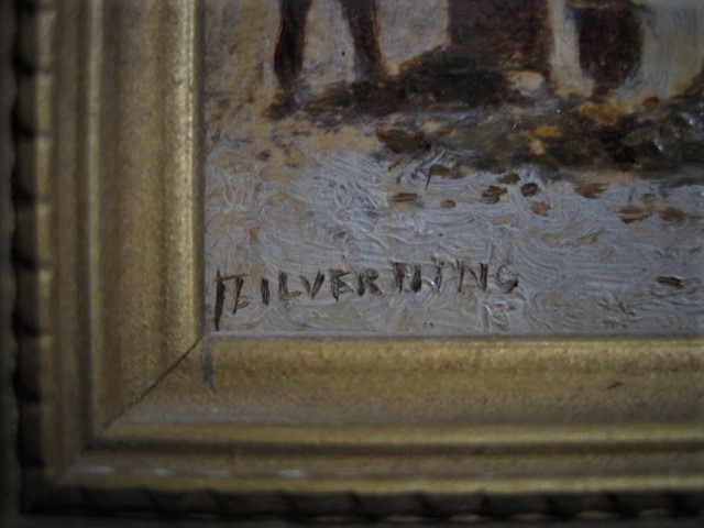 Niet of onleesbaar gesigneerd - Oud olieverf "Amsterdam Leidseplein met Leidsepoort in winter" gesigneerd  kopen? Bied vanaf 1!