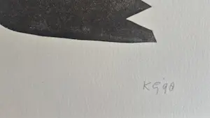 Klaas Gubbels - Twee zwanen - gemonogrammeerde linosnede kopen? Bied vanaf 195!