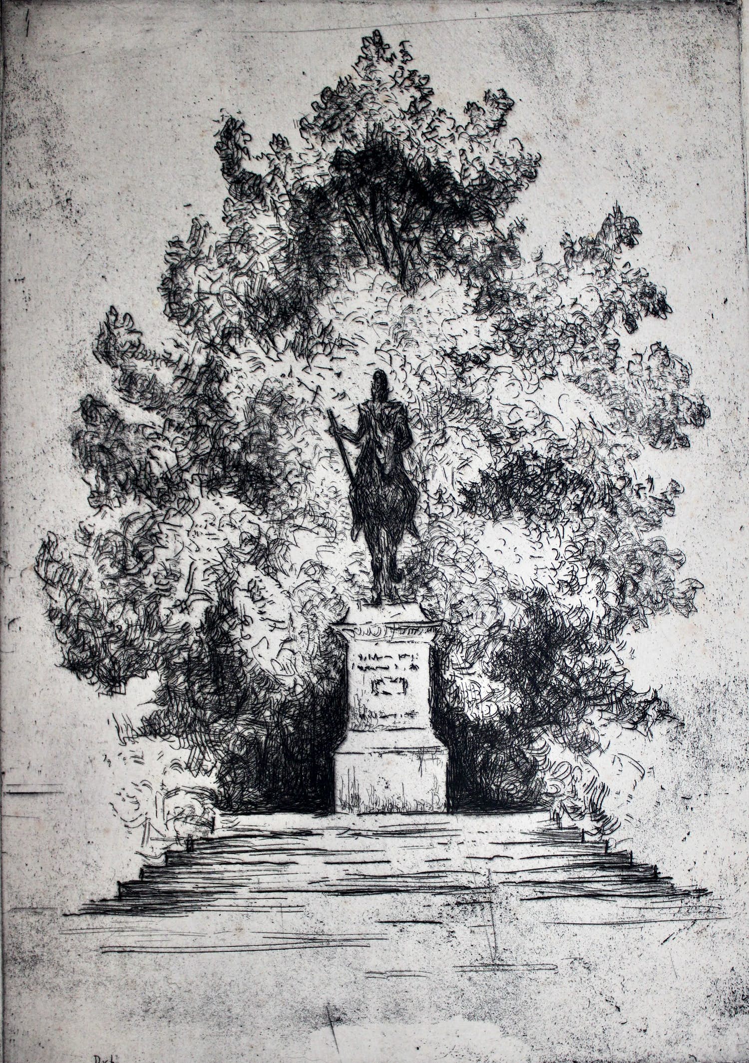 Dick van Luijn - Ets Ruiterbeeld kopen? Bied vanaf 25!