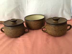 Potterij Zaalberg - Gelijke staan in Museum Boijmans! 3 delig keramiek set verkocht voor € 20!