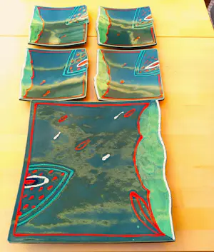 Ines de Booy - 1 platte schaal 4 kleine platte schalen kopen? Bied vanaf 50!