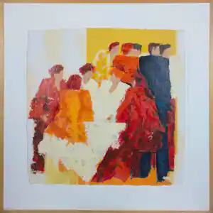 Wil Willemsen - Zeefdruk op geschept papier, Enjoying - Ingelijst (Groot) verkauft für € 70!
