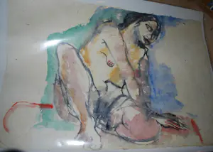 Rob Aussen - collectie van 9 (!) grote aquarellen naakte vrouwen kopen? Bied vanaf 100!