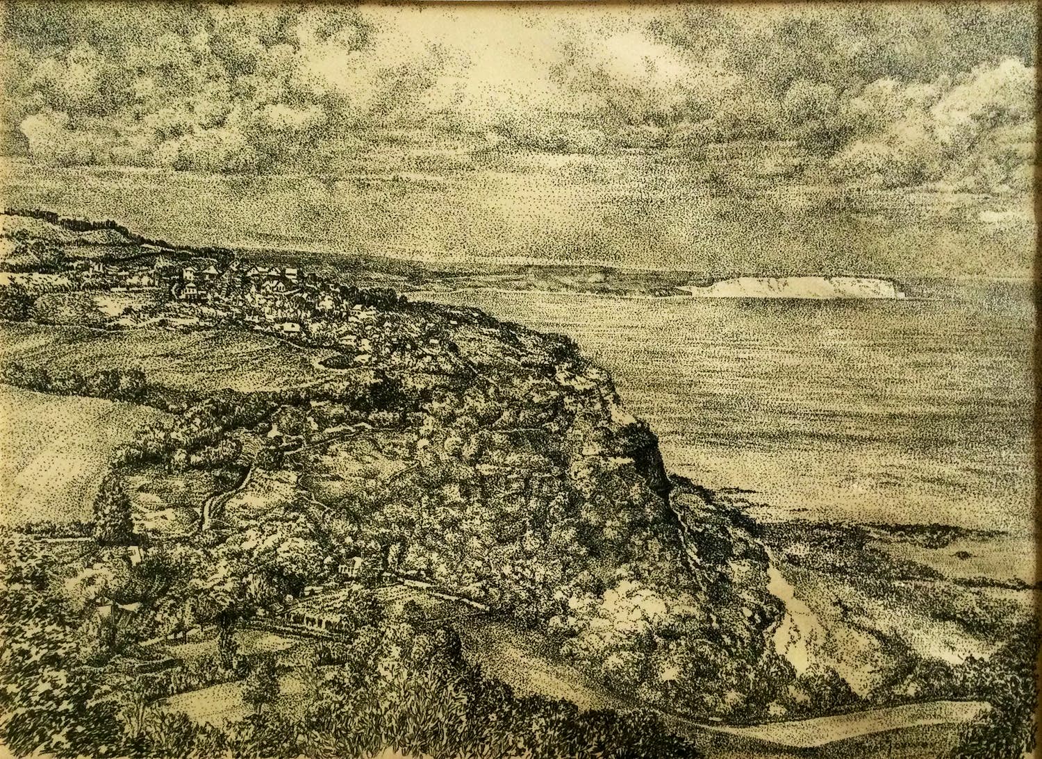 Freek Souwer - "Keats Green" by Shanklin - Isle of Wight | unieke pentekening - ingelijst verkocht voor € 39!