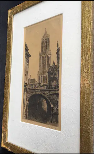 Jan Sirks - Dom Utrecht | ets - ingelijst kopen? Bied vanaf 45!
