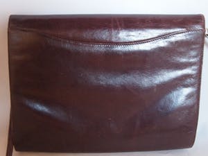 Niet of onleesbaar gesigneerd - Italiaanse Vintage Bruin Leren Clutch of handtas van Ballin kopen? Bied vanaf 10!