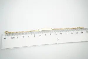 14 - Fijn 18 karaats geel-gouden plaatarmbandje - kinder model - gekeurd kopen? Bied vanaf 140!