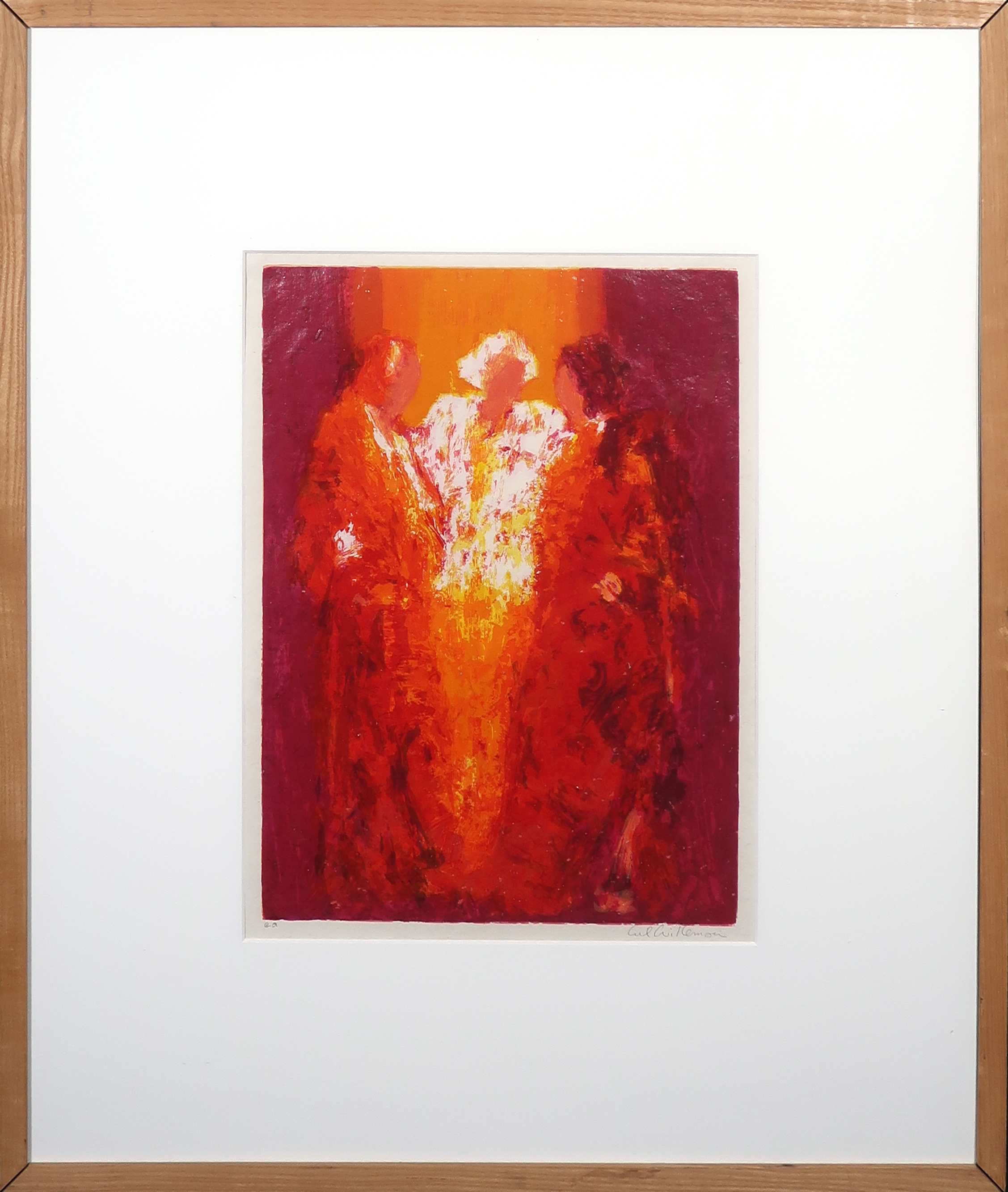 Wil Willemsen - Zeefdruk, White hair - Ingelijst verkocht voor € 20!