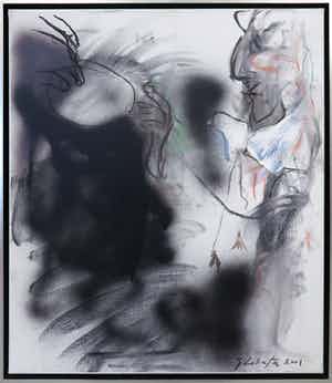 Ger Lataster - Gemengde techniek op doek, Spinoza - Ingelijst verkocht voor € 1500!