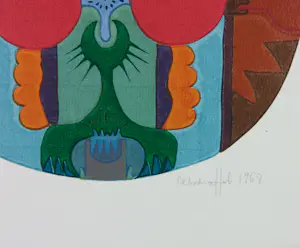 Niet of onleesbaar gesigneerd - 2 x Linolschnitt, Flug der Zeichen kopen? Bied vanaf 1!