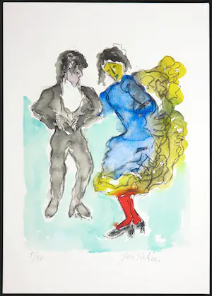 Jan Sierhuis - Giclée, Dansend paar kopen? Bied vanaf 1!