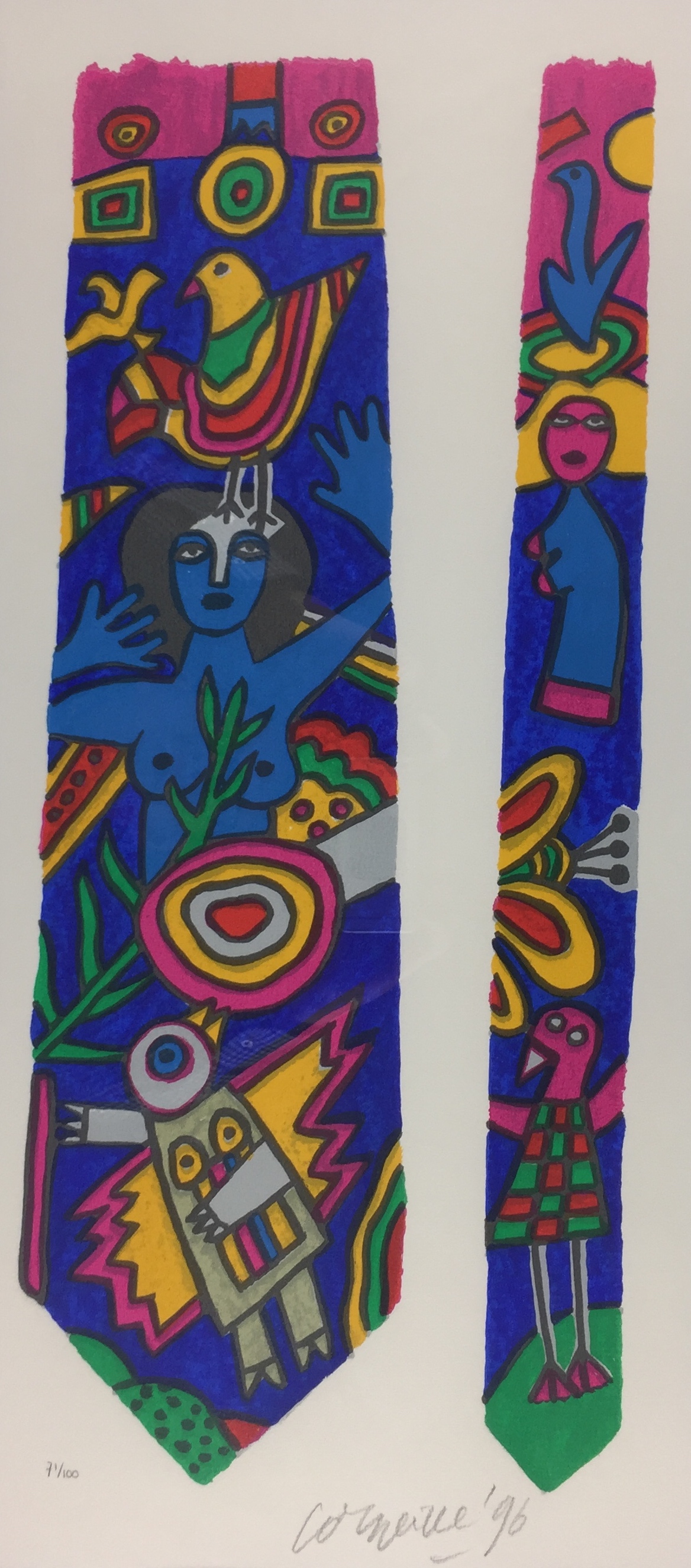 Corneille - zeefdruk, 'Ontwerp stropdas', 1998 (INGELIJST) verkocht voor € 199!