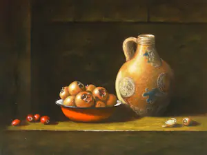 Jan Teunissen - Stilleven met Baardmankruik en schaaltje met mispels kaufen? Bieten Sie von 250!