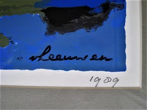 Wil van Leeuwen - GROOT expressionistisch Litho "de Lente" gesigneerd - Professioneel ingelijst. kopen? Bied vanaf 10!
