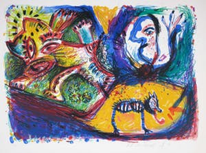 Rik van Iersel - Litho, Z.t. Figuren kopen? Bied vanaf 20!