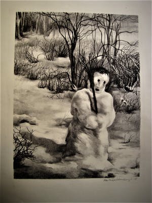 Aart van Dobbenburgh - Grafisch Realisme - Beperkte Oplage (50) - Litho "de Sneeuwman" gesigneerd kopen? Bied vanaf 10!