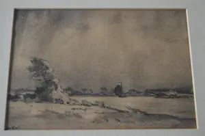 Willem Wenckebach - landschap met zeilboot op een meer. kopen? Bied vanaf 50!