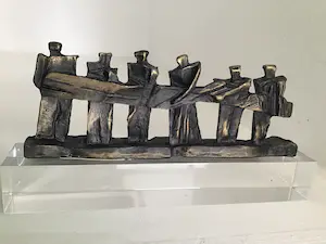 Frans Steginga - Sculptuur “ DE ZAAK VAN DE GROND TILLEN “. Gesigneerd kopen? Bied vanaf 1!