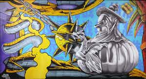 Jan Bollaert - Acryl op doek, The Iconoclast (Zeer Groot) verkocht voor € 350!