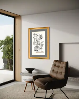 Silvin Bronkart - Prächtige und großformatige abstrakte Komposition aus dem Jahr 1954 kopen? Bied vanaf 800!