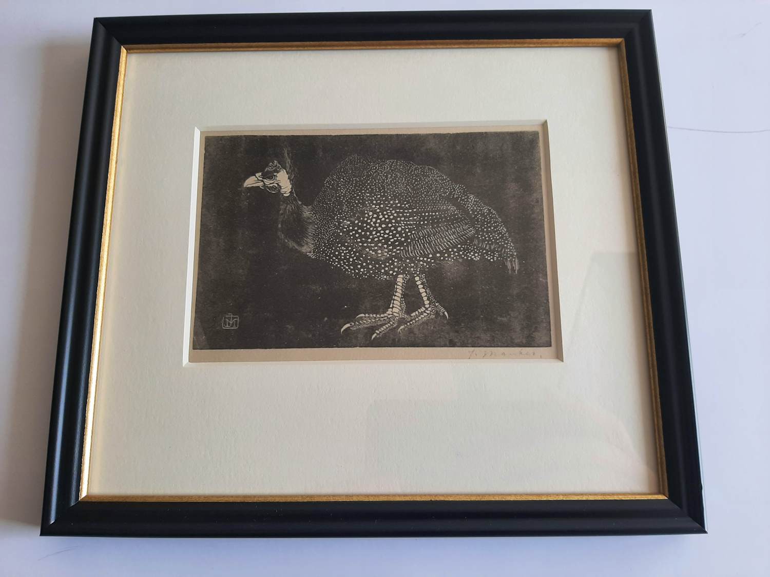 Jan Mankes - Originele Heliogravure Parelhoen 1923 verkocht voor € 100!