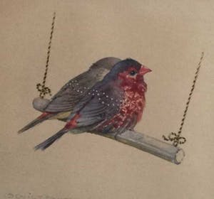 Karl Schicktanz - C3736-14 - Twee vogeltjes kopen? Bied vanaf 50!