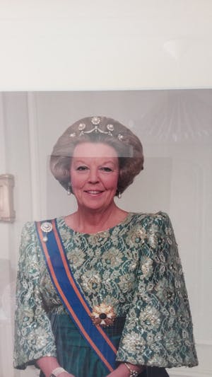 Niet of onleesbaar gesigneerd - statieportret van H.M. Koningin Beatrix. kopen? Bied vanaf 1!