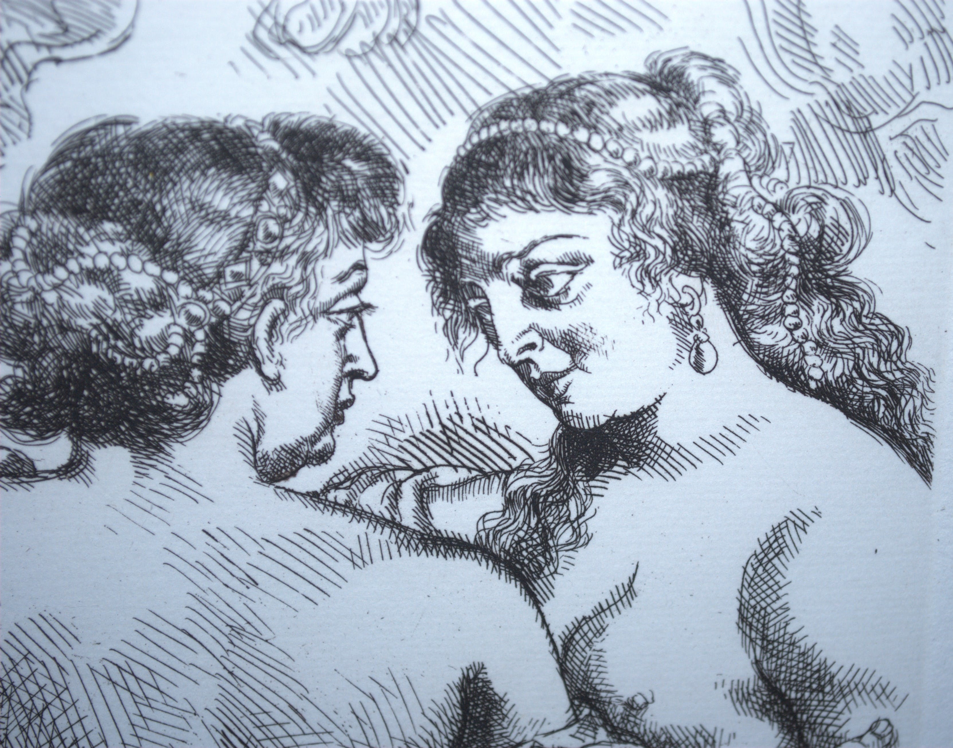 Niet of onleesbaar gesigneerd - _ de 3 gratieën _ gesigneerde ets  kopen? Bied vanaf 1!