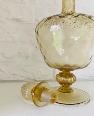 Empoli Glas - Vintage amberkleurige karaf van Empoli, Italy, jaren 60-ig kopen? Bied vanaf 45!