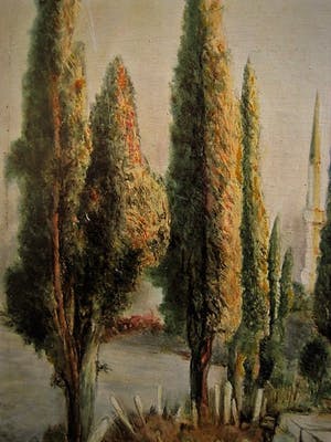 Nikos Xenos - Grieks impressionist - olieverf - "Op weg naar Kos aan Egeïsche Zee" gesigneerd kopen? Bied vanaf 10!