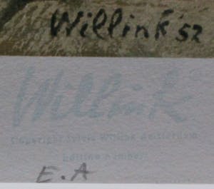 Carel Willink - Kleuren litho: Beelden in het park- 1952 (prachtige lijst!) kopen? Bied vanaf 299!