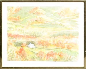 Niet of onleesbaar gesigneerd - Aquarel, Zonder titel - Ingelijst kopen? Bied vanaf 1!