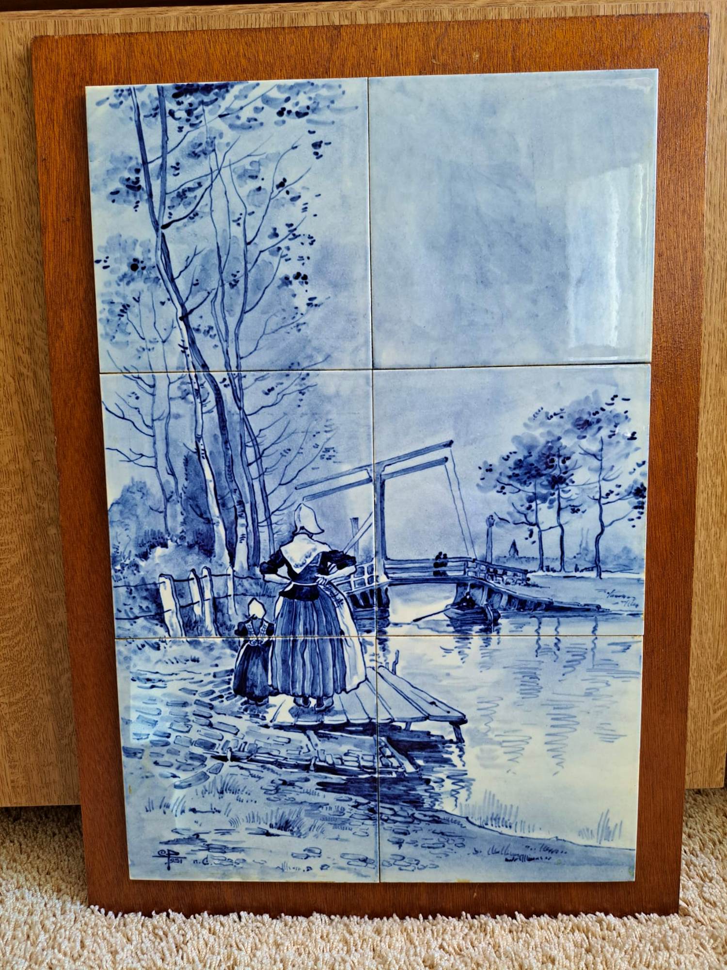 Louis Pilet - Tegeltableau, Nederlands landschaps kopen? Bied vanaf 50!