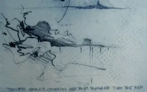 Ronald Tolman - 'Man die met bagage naar een volgend eiland springt' | 1989 (INGELIJST) kopen? Bied vanaf 120!