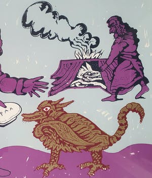 Lucebert - 'Het offer' - Ingelijst 1973 kopen? Bied vanaf 155!