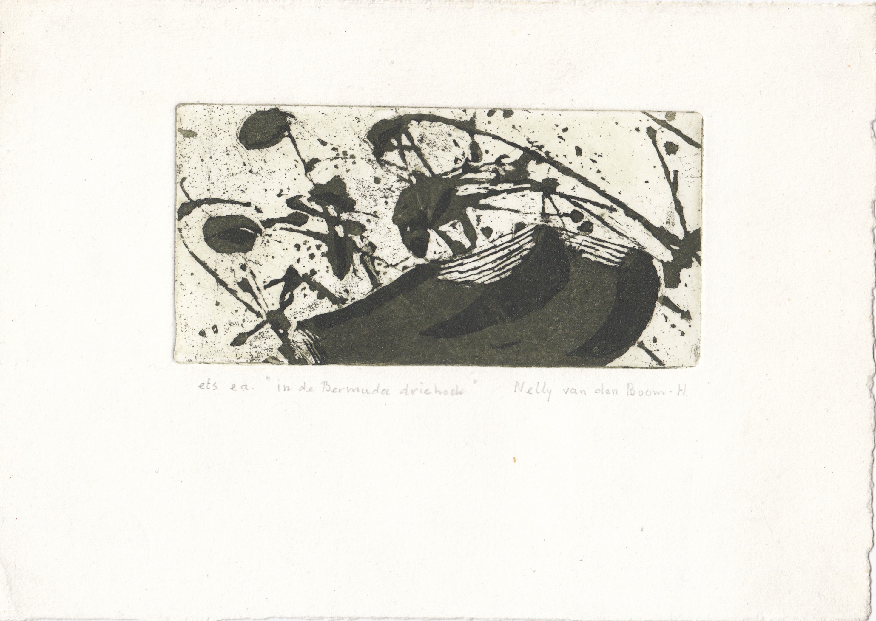 Nelly van den Boom-Hukkelhoven - Ets - In de Bermuda Driehoek kopen? Bied vanaf 1!