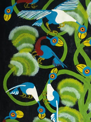 Niet of onleesbaar gesigneerd - Acrylverf op doek , “Vogels in de Boom” – 77 x 64 cm kopen? Bied vanaf 1!
