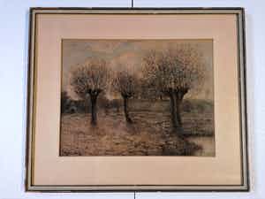 Theo Goedvriend - Knotwilgen in het landschap verkocht voor € 75!