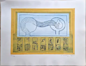 AcheterJan Montyn - Kleurenets: 'Compositie' (1975).? Enchérissez de 55!